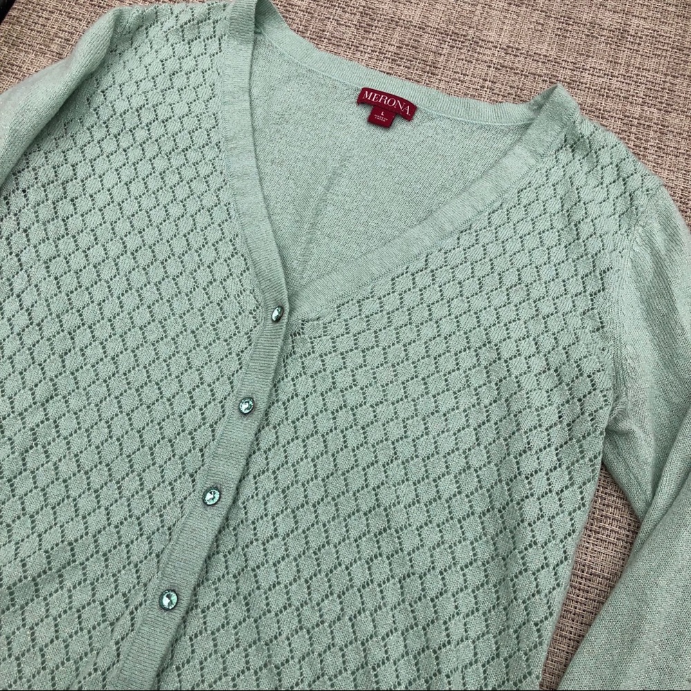 Mint sweater button up cardigan
